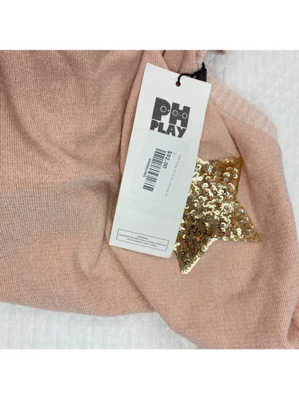 PH Play Star Shirt Pants Set Girls Size 3 Peach Sequin Glittery Long Sleeve